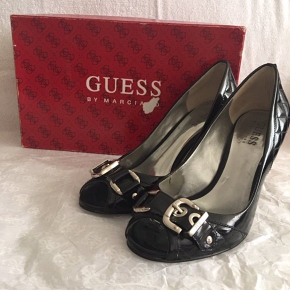 95% New Black Guess open toe heels - Picture 1 of 4
